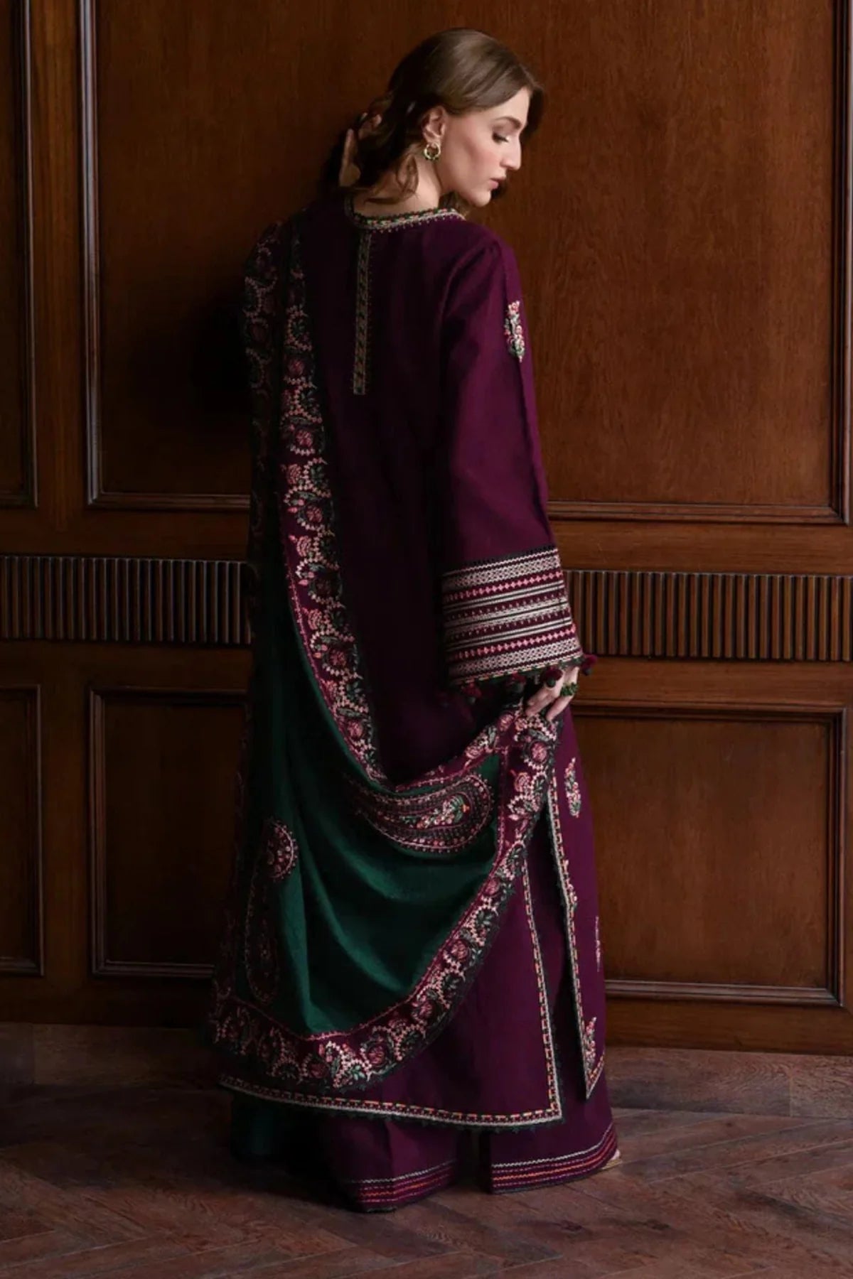Batik D-408 Embroidered Dhanak Three Piece Winter Collection