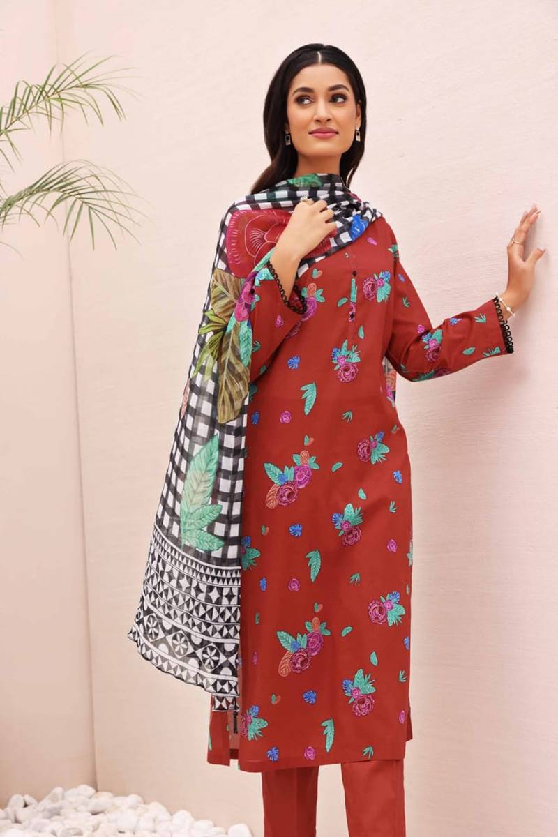 sapphire Lawn Embroidered Three Piece Collection (D-711)