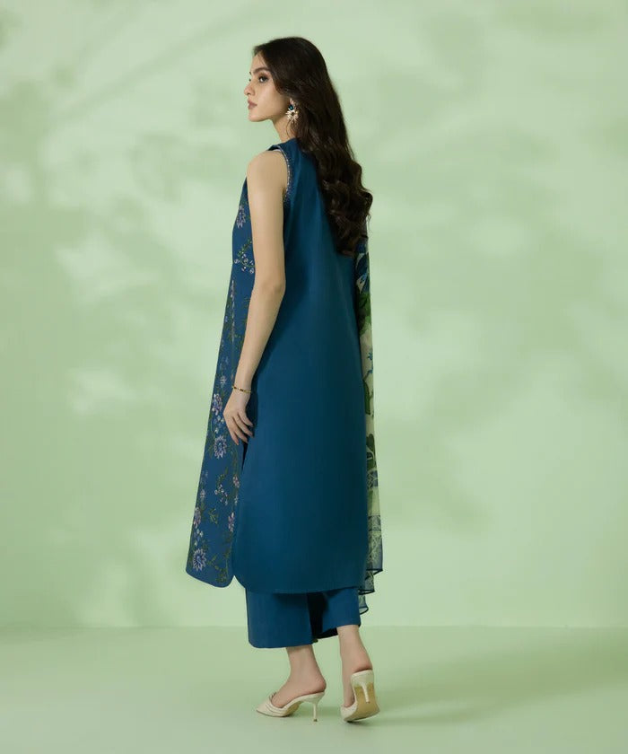 Sapphire Embroidered Dhanak Three Piece SPW-879