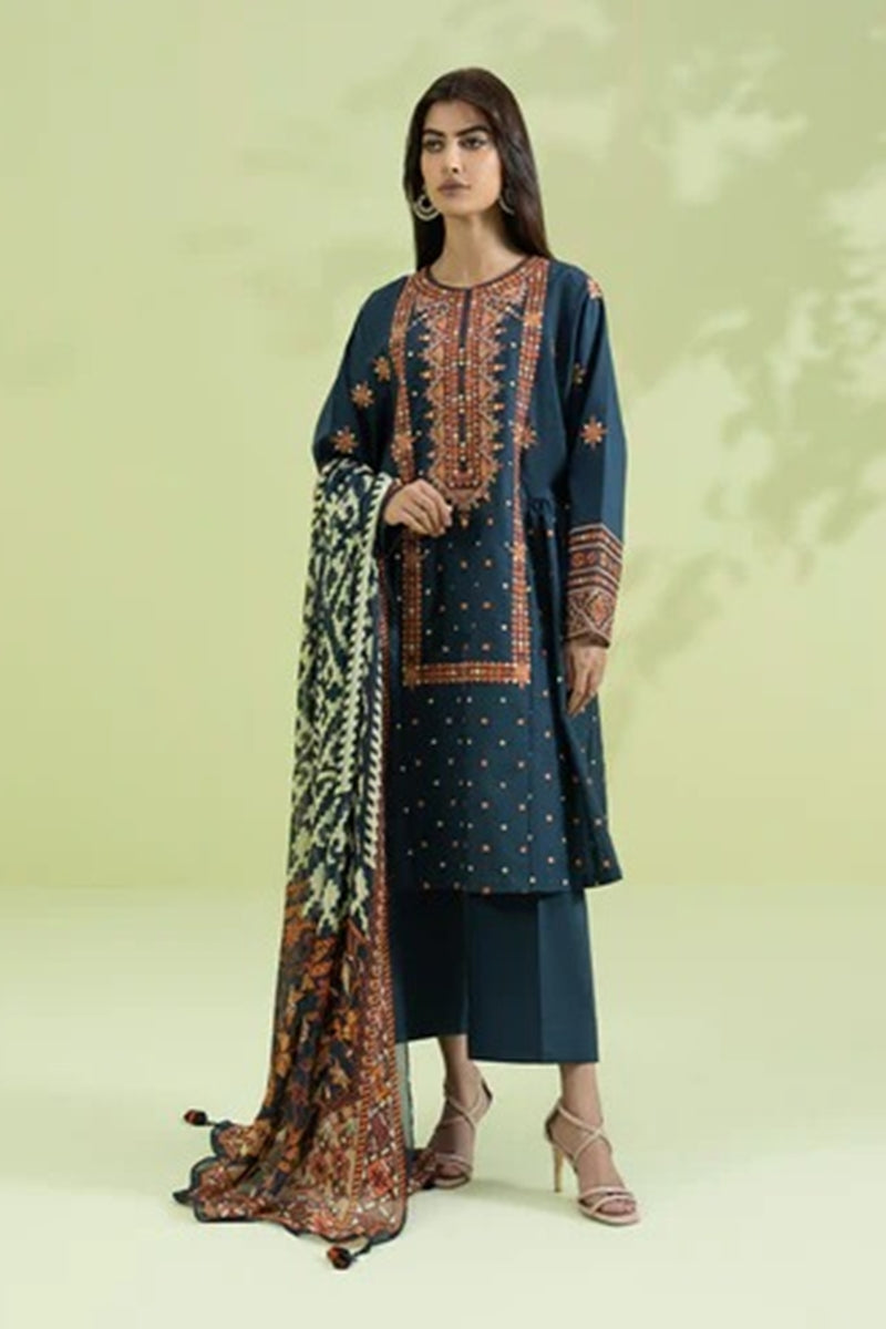 Sapphire Embroidered Dhanak Three Piece SPW-807