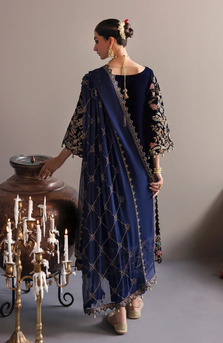 FCC ZC-151m  Embroidered Velvet Three piece With Velvet Shawl  Winter Collection