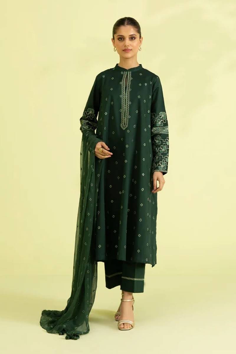 Sapphire Embroidered Dhanak Three Piece SPW-880