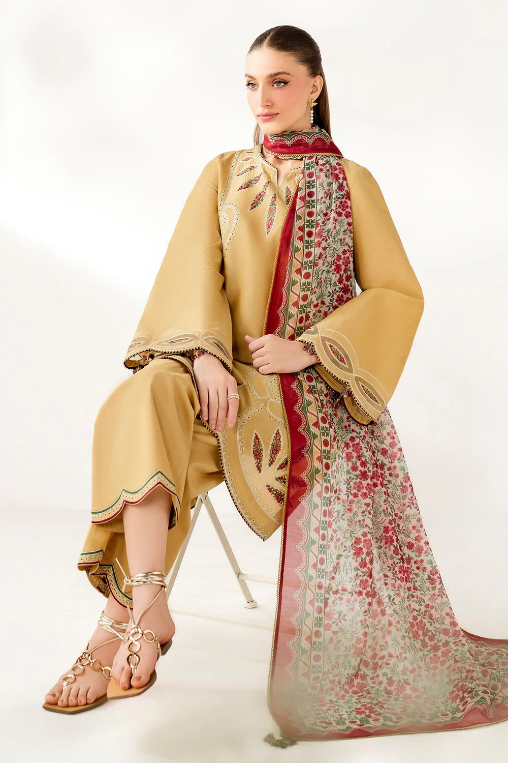 jazmin Embroidered Dhanak Three Piece jz-176