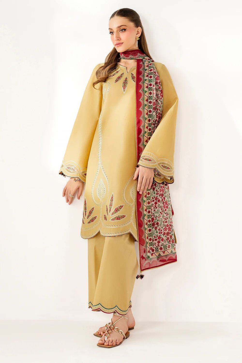 jazmin Embroidered Dhanak Three Piece jz-176