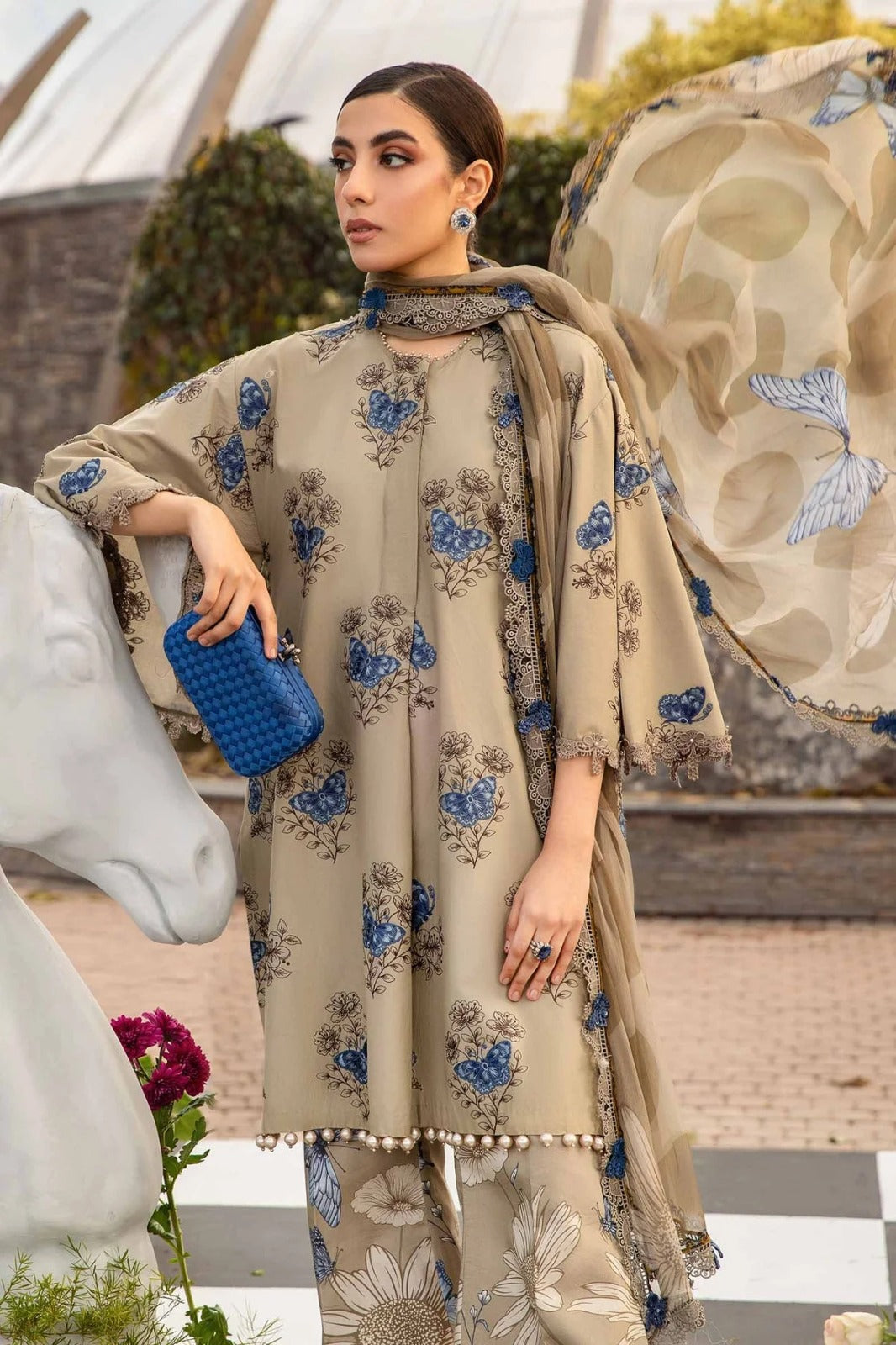 M-Print 1045 Lawn Digital Printed Three Piece
