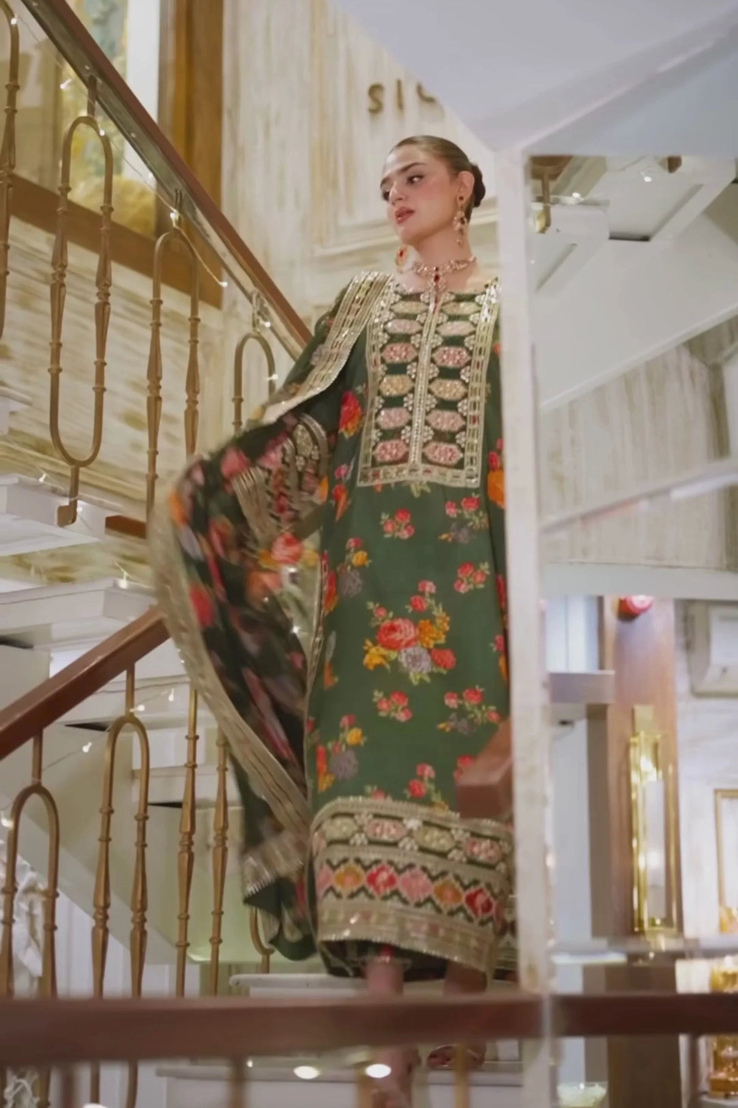 fcc-1001 (Mongia) Printed Airjet Shamoz Silk Three Piece