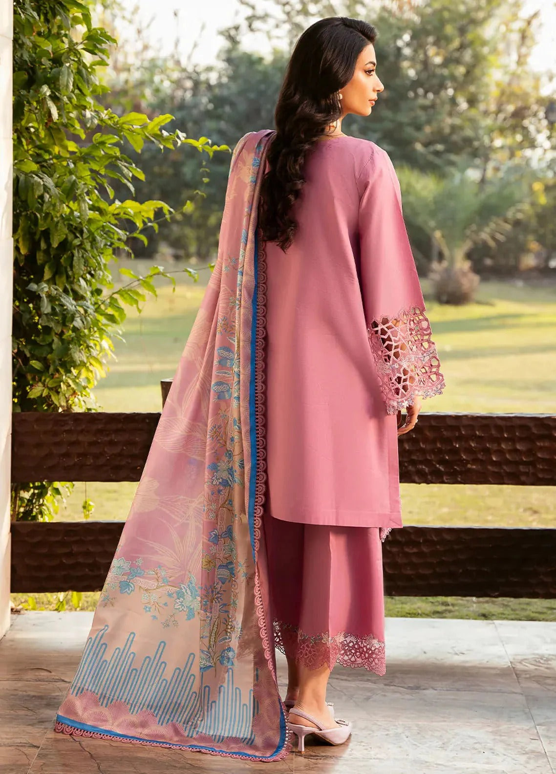 Binilyas Embroidered Dhanak Three Piece D-143