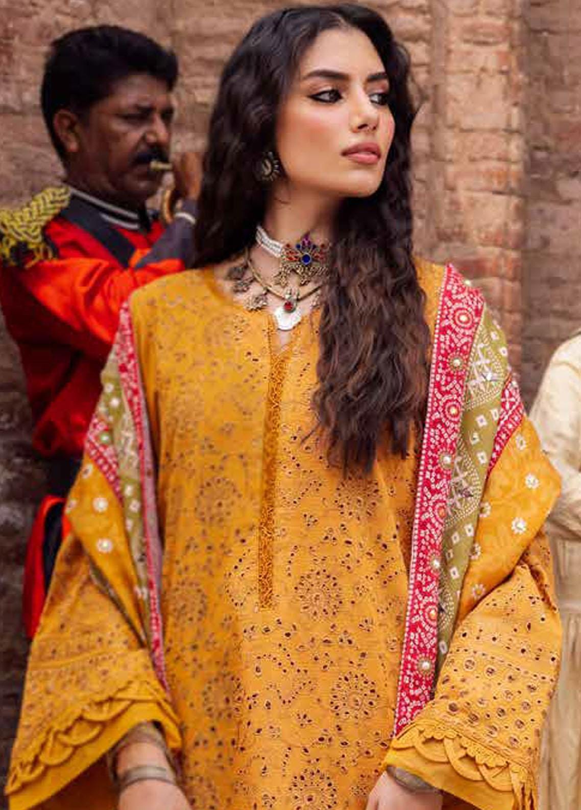 Chikenkari Dhanak Embroidered Winter Collection (D-763 Musturd yellow)