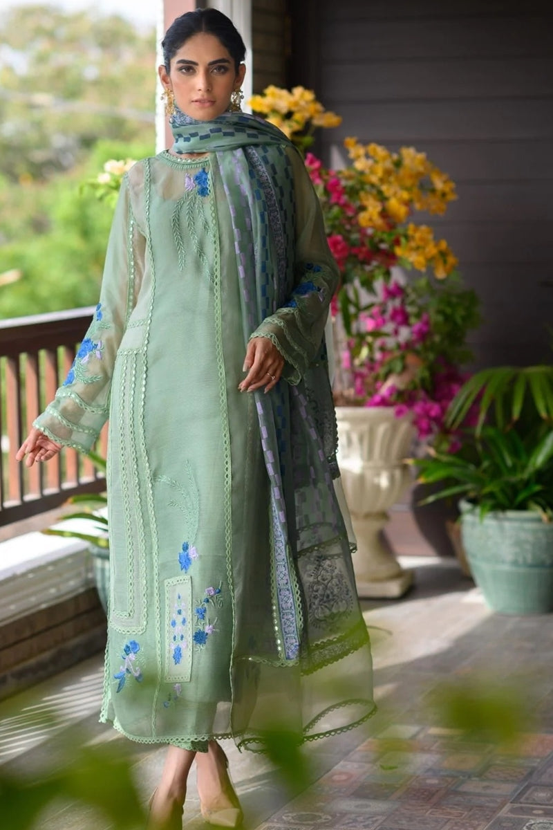 femalechoice Design#523 Organza Lawn inner Embroidered 3 pc
