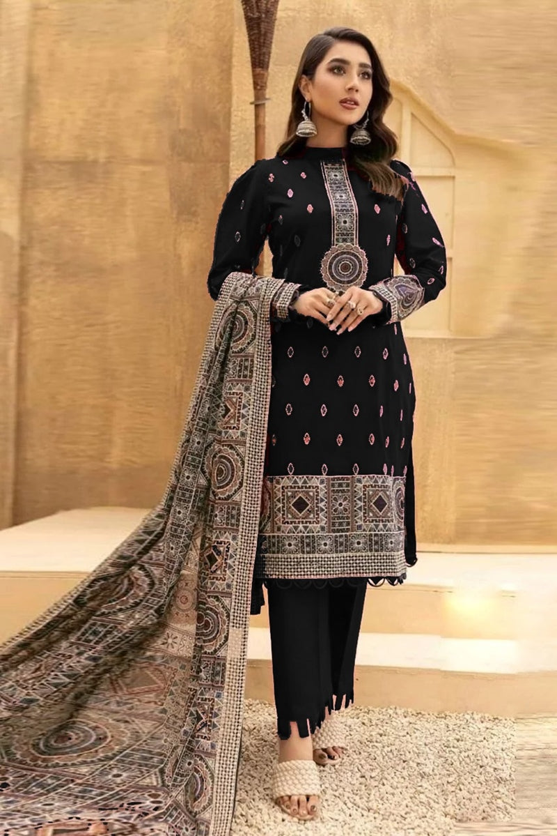 KAYSERIA highest 3PC DHANAK EMBROIDERED