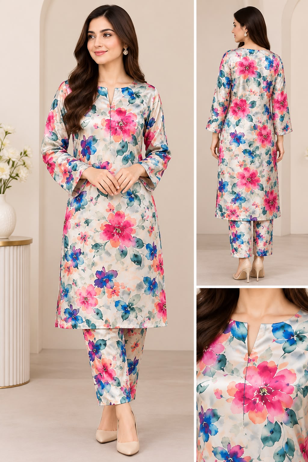 fcc-732 Printed Airjet Viscous Silk two Piece