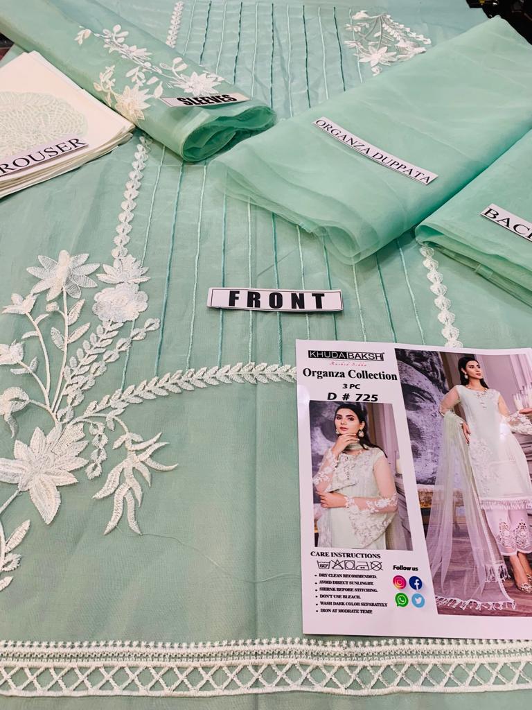 femalechoice Design#639 Organza Lawn inner Embroidered 3 pc