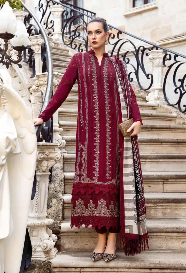 Maria B Embroidered Lawn Three Piece MB-844 Mehron
