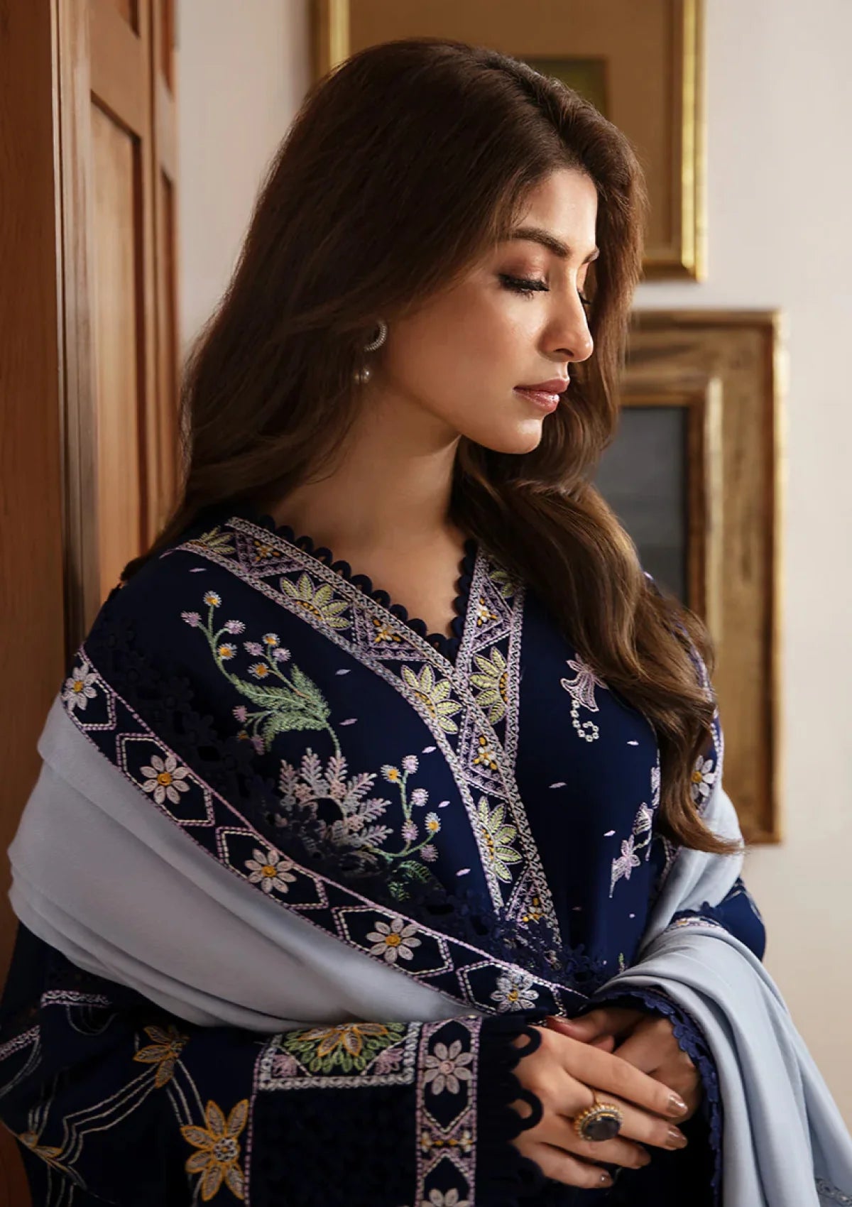 Coco Embroidered Dhanak Three Piece D-234