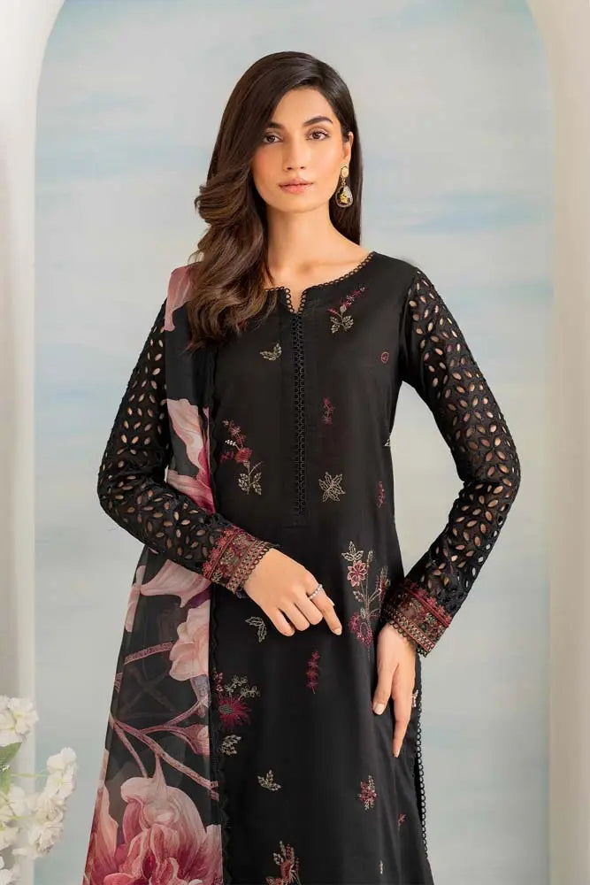 iznik Chilenkari Embroidered Dhanak Three Piece D-04