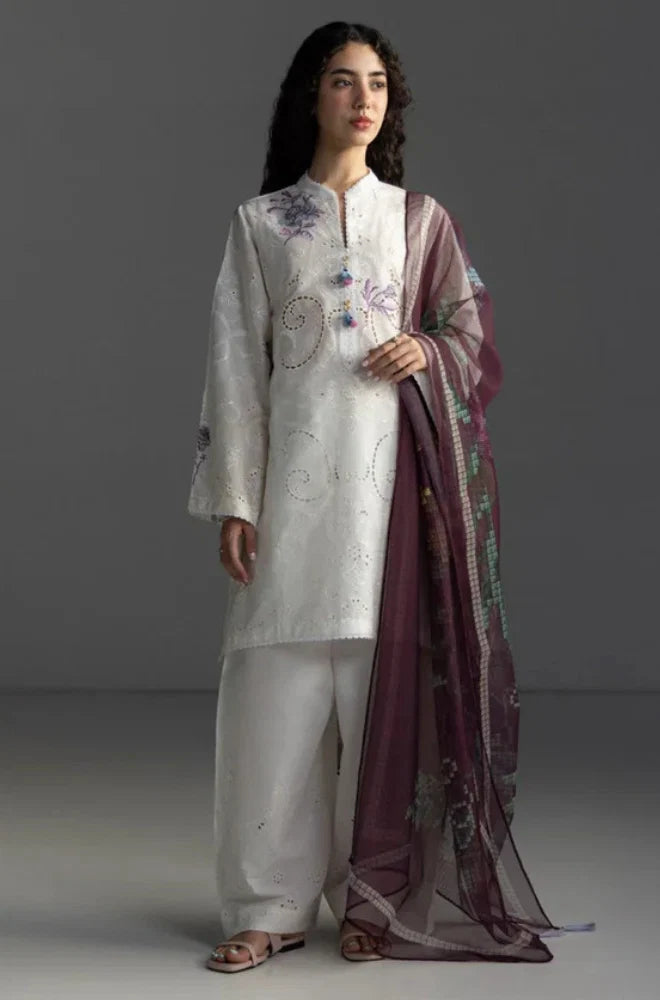 Zara Shahjahan Embroidered lawn Three Piece Coco-90