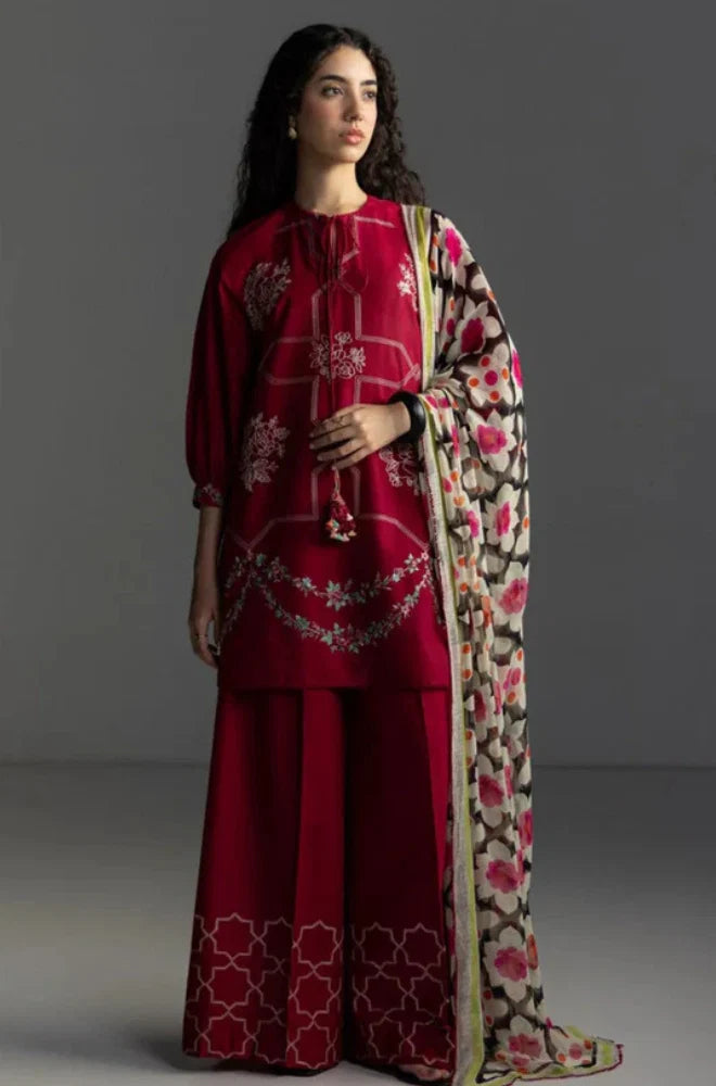 Zara Shahjahan Embroidered lawn Three Piece Coco-91