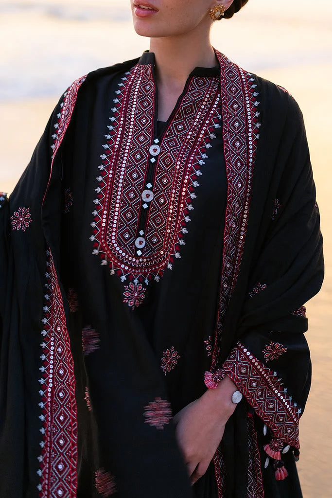 Cross Stitch Embroidered Dhanak Three Piece CS-83