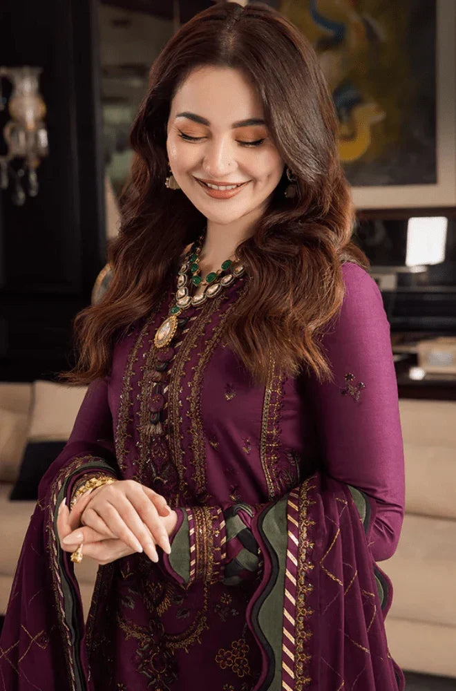 Asim jofa Embroidered Dhanak Three Piece aj-31
