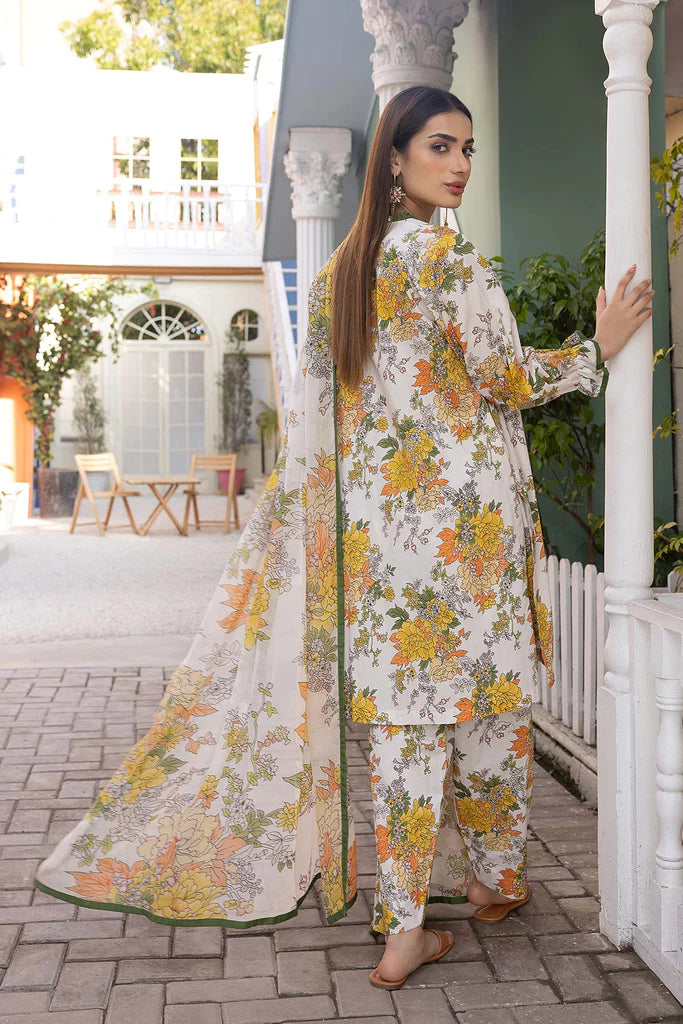 Charizma Linen Printed 3PC (D-502)
