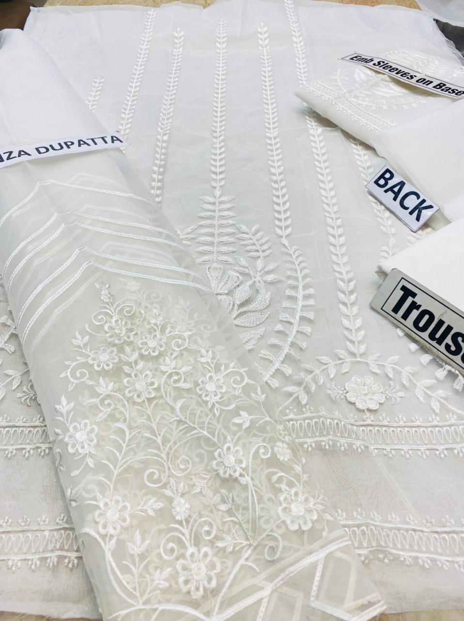 femalechoice Design#11 Organza Lawn inner Embroidered 3 pc