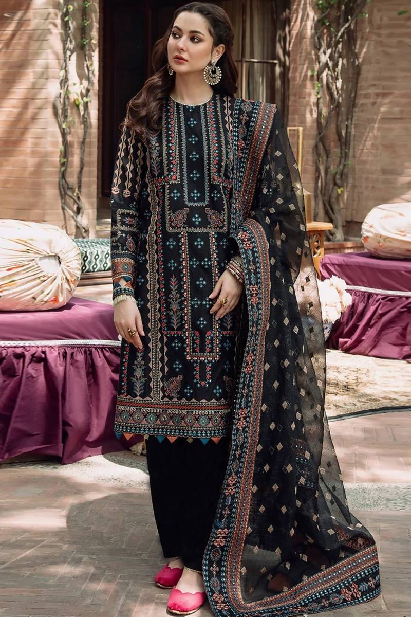 Jazmin JZ-01 Embroidered Dhanak Three Piece Winter Collection