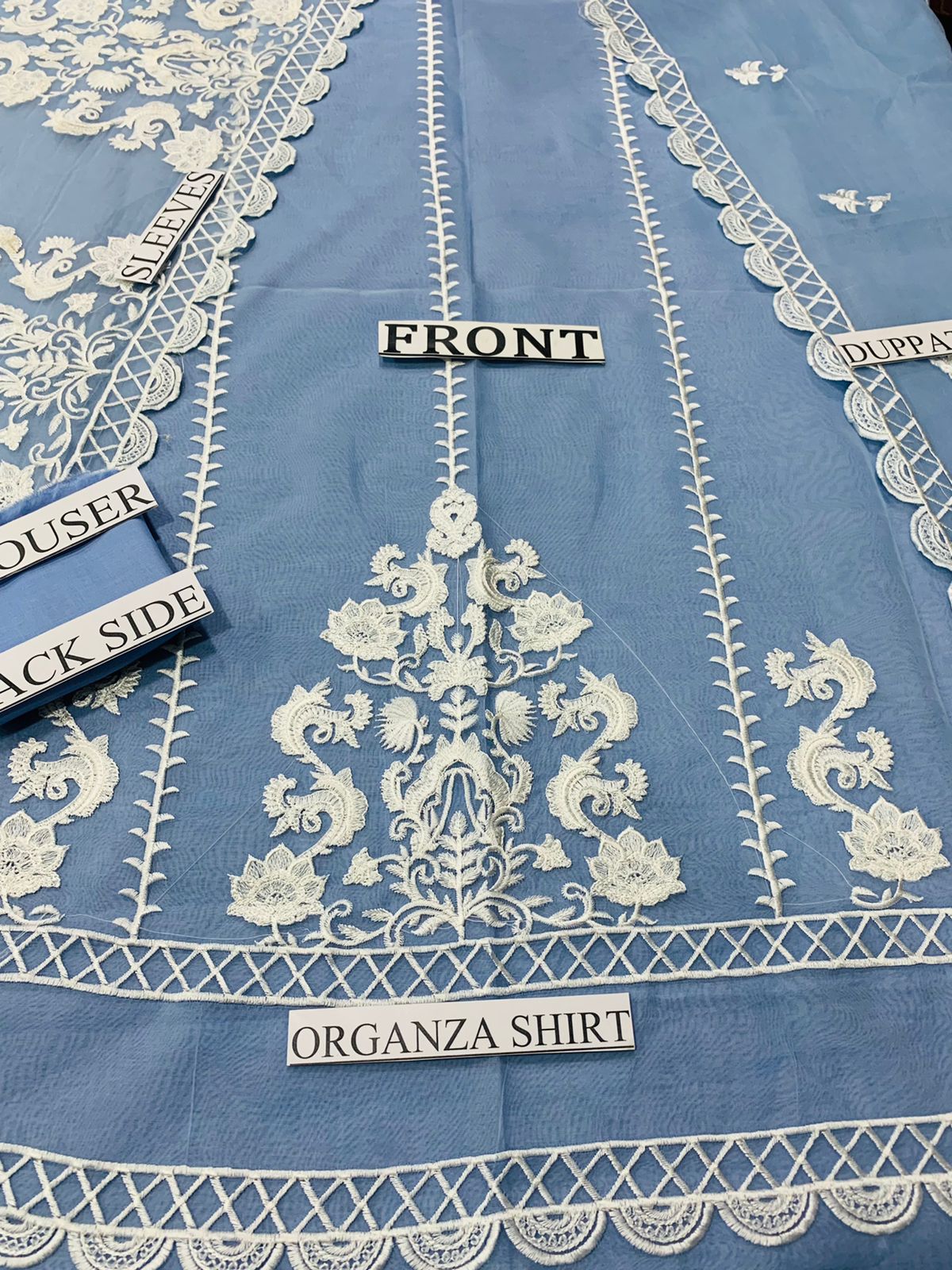 femalechoice Design#13 Organza Lawn inner Embroidered 3 pc