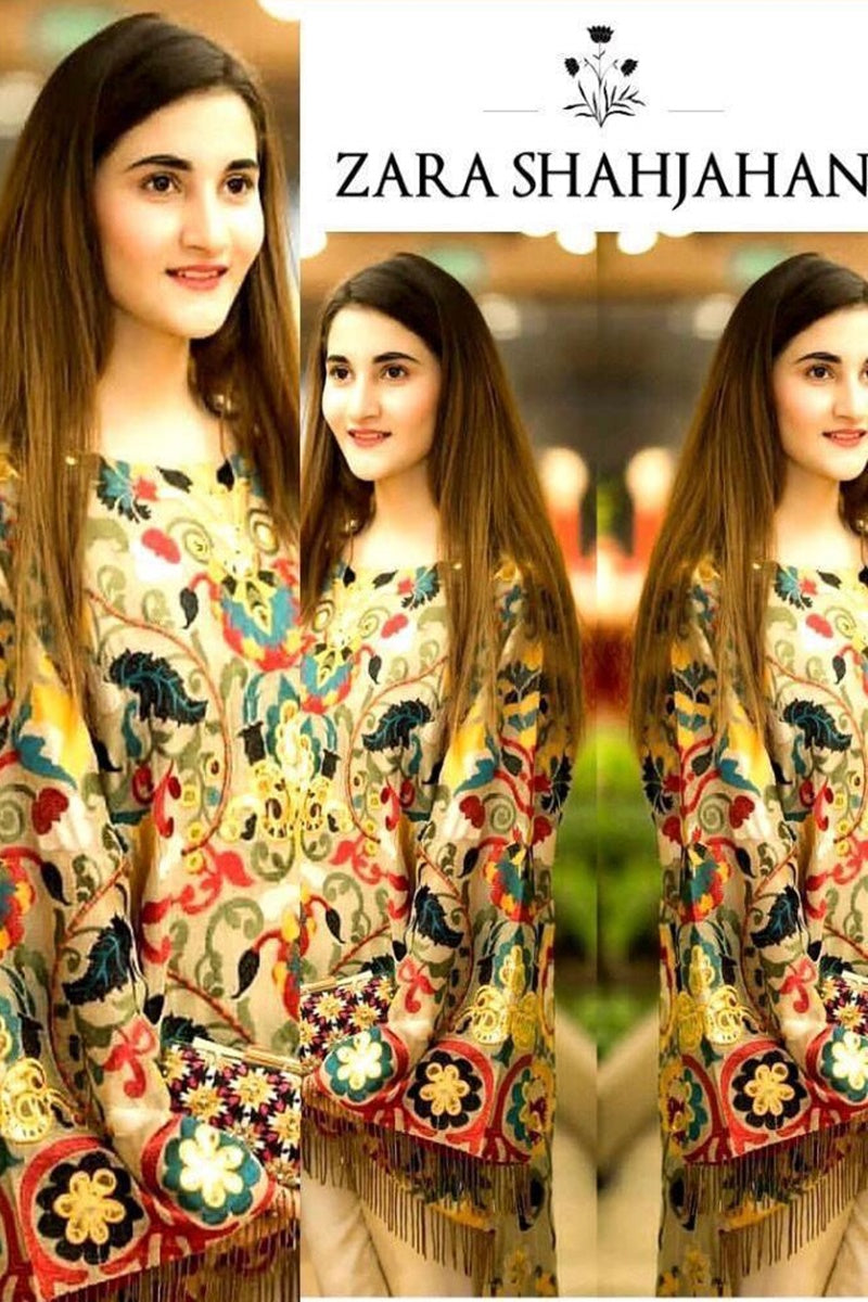 Zara Shahjhan zsj-03 Skin Embroidered two piece Lawn Collection