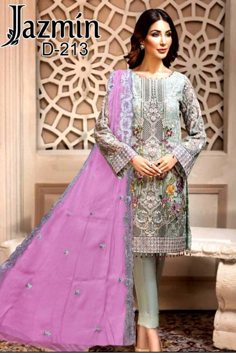 Jazmin D-213 Embroidered Three Piece Lawn Collection