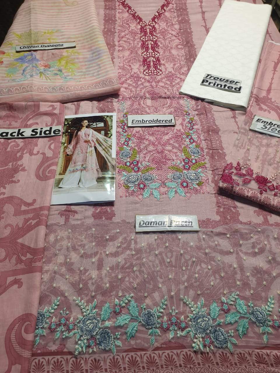 Maria B D-606 Pink Embroidered Three Piece Lawn Collection