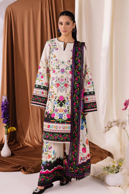 COCO BY ZARA SHAHJAHAN Printed three  piece suit D-295