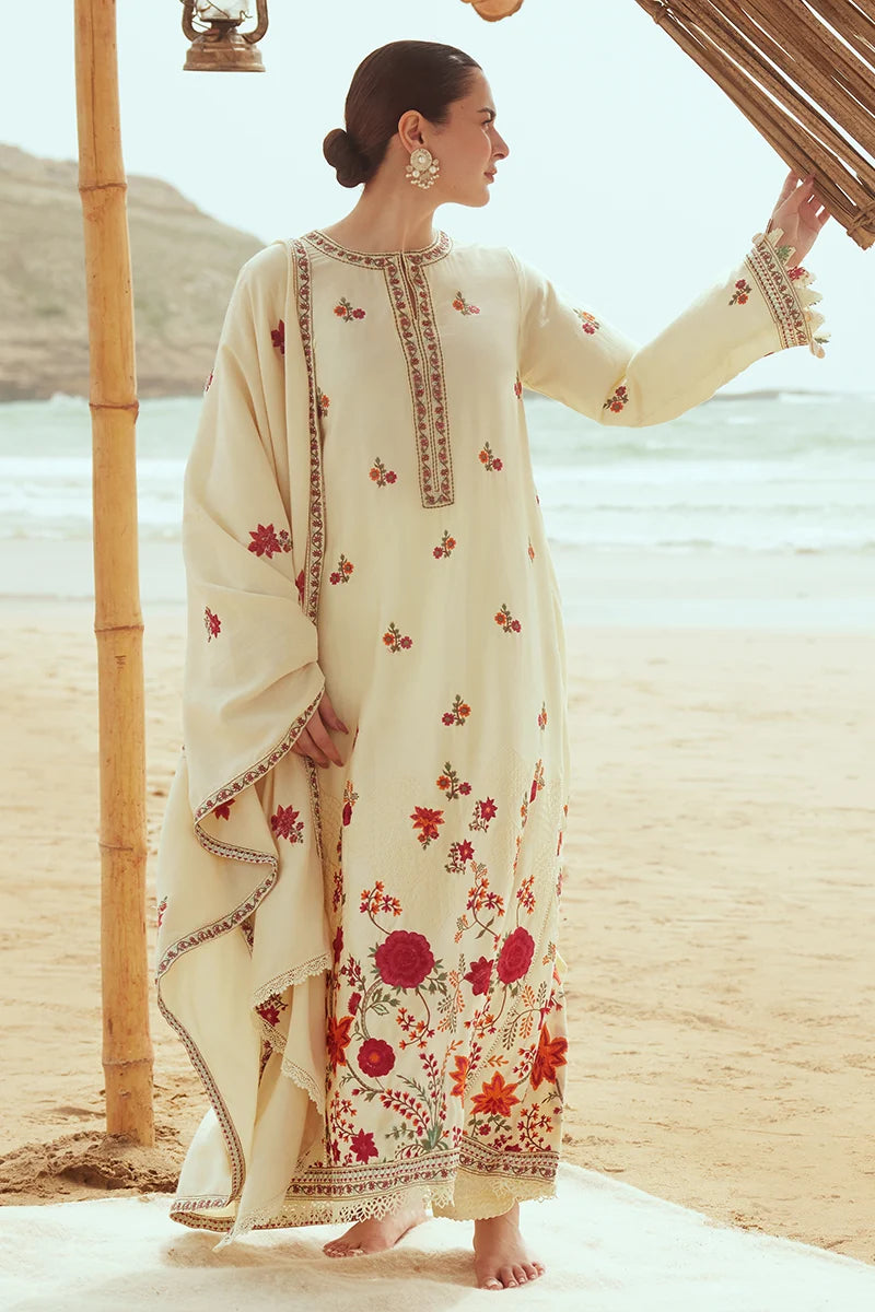Cross Stitch Embroidered Dhanak Three Piece CS-840