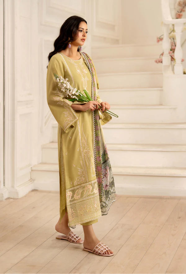 Inara Embroidered Dhanak Three Piece D-07