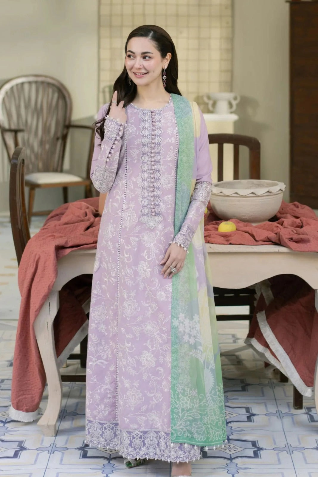 Laam Embroidered Dhanak  Three Piece laam-53