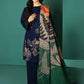 Nishat 539 Blue Dhanak Embroidered three piece With silk Woolen Shawl