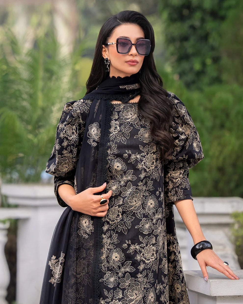 Bareeze D-401 Embroidered Dhanak Three Piece Winter Collection
