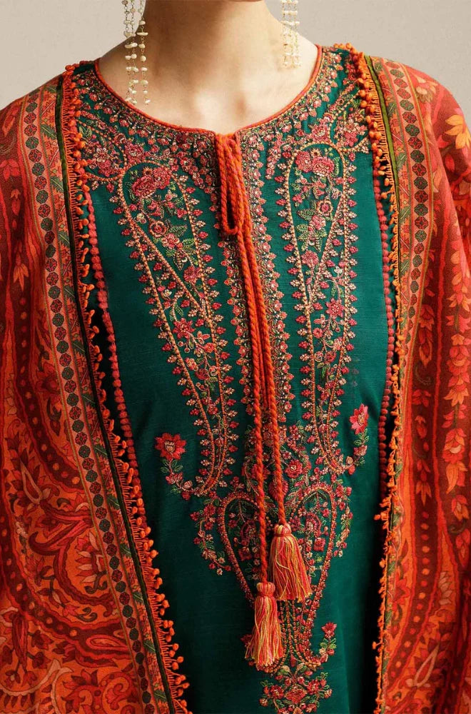 Hussain Rehar 3pc Lawn Embroidered Suit B-02