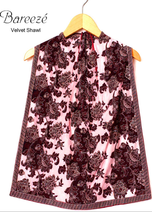 Bareeze BRS-11 Embroidered Heavy Velvet Shawl Winter Collection