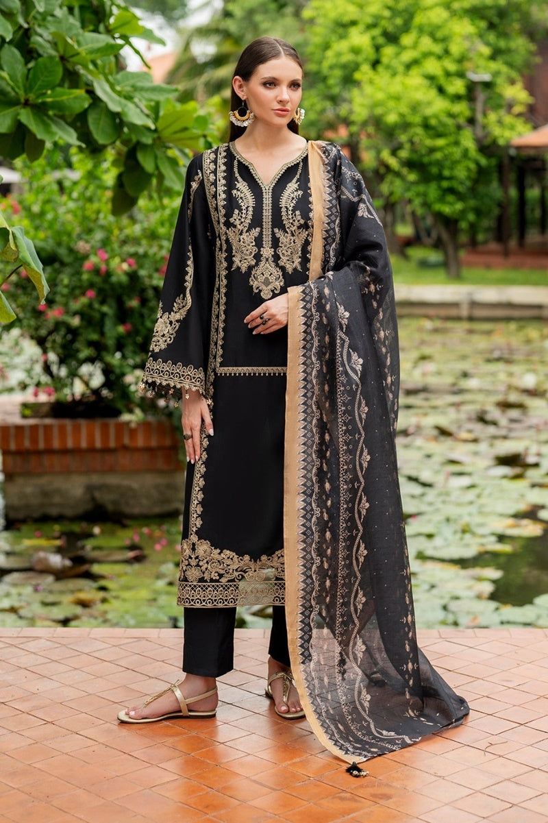 baroque Embroidered Dhanak Three Piece D-144