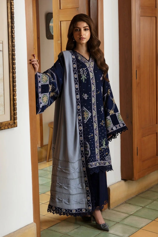 Coco Embroidered Dhanak Three Piece D-234