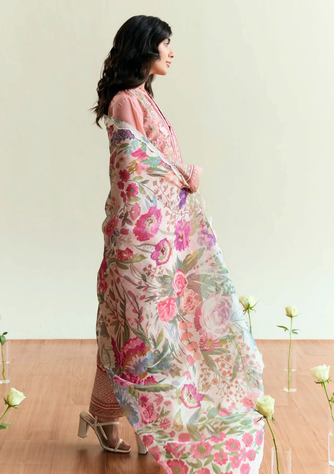 Binilyas Embroidered Dhanak Three Piece D-150