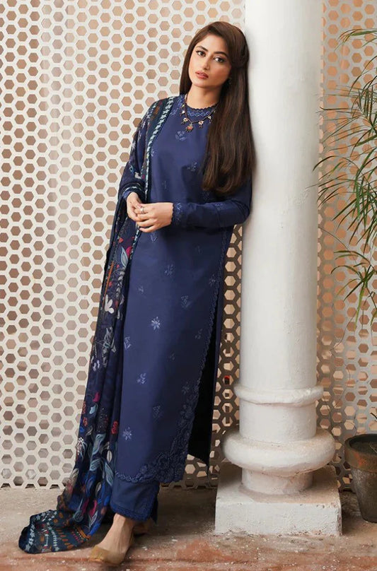 SERAN Embroidered Dhanak Three Piece SR-715