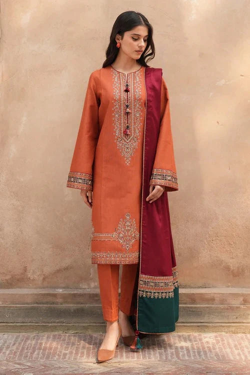 JAZMIN Embroidered Dahank Three Piece jz-105
