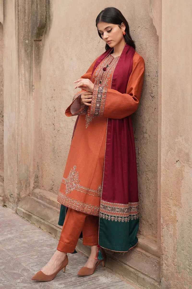 JAZMIN Embroidered Dahank Three Piece jz-105