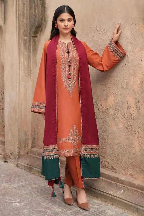 JAZMIN Embroidered Dahank Three Piece jz-105