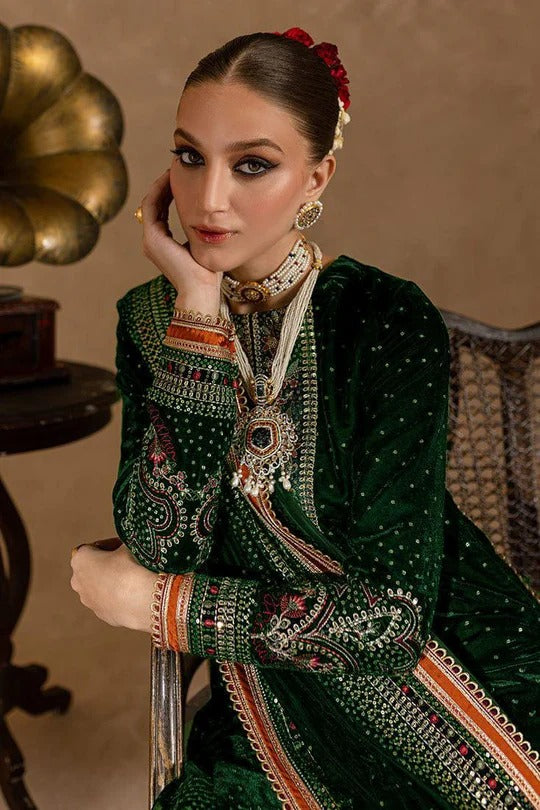 FCC ZC-150 Embroidered Velvet Three piece With Velvet Shawl  Winter Collection