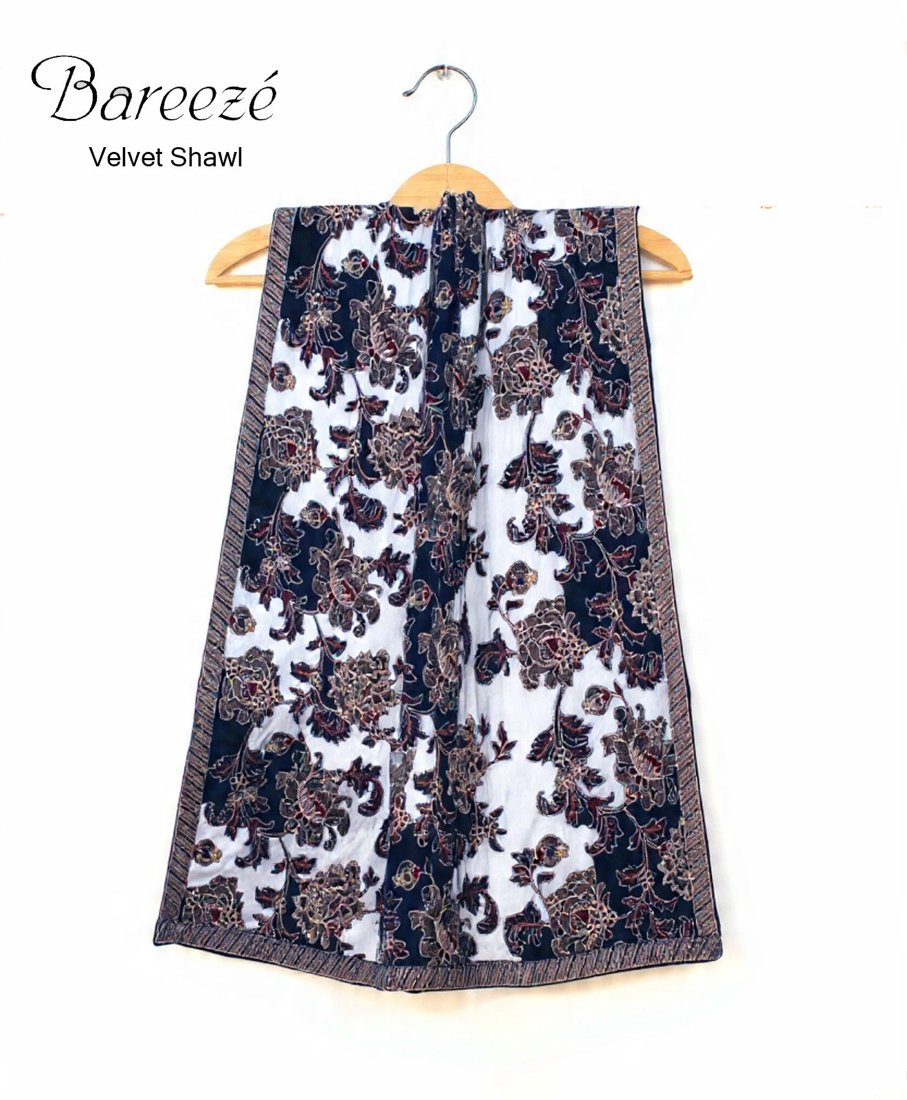 Bareeze BRS-13 Embroidered Heavy Velvet Shawl Winter Collection