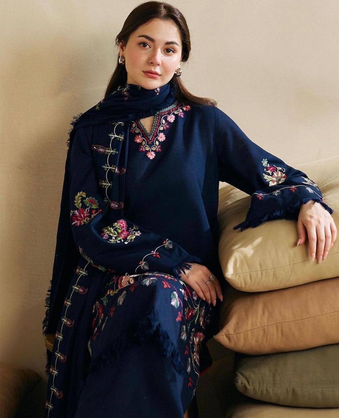 Zara Shah Jhan Embroidered Dhanak Three Piece ZSJ-15 Blue