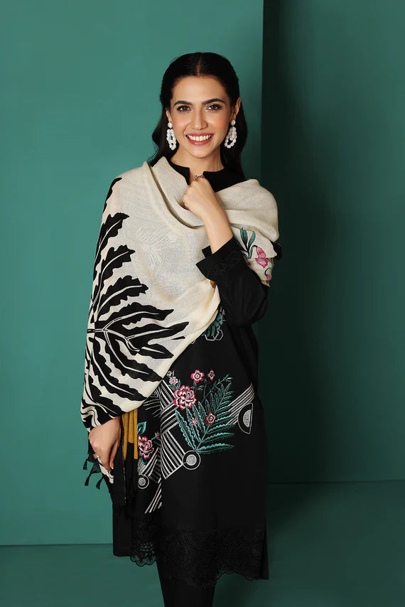 Nishat Dhanak Embroidered 3PC (D-539) Black