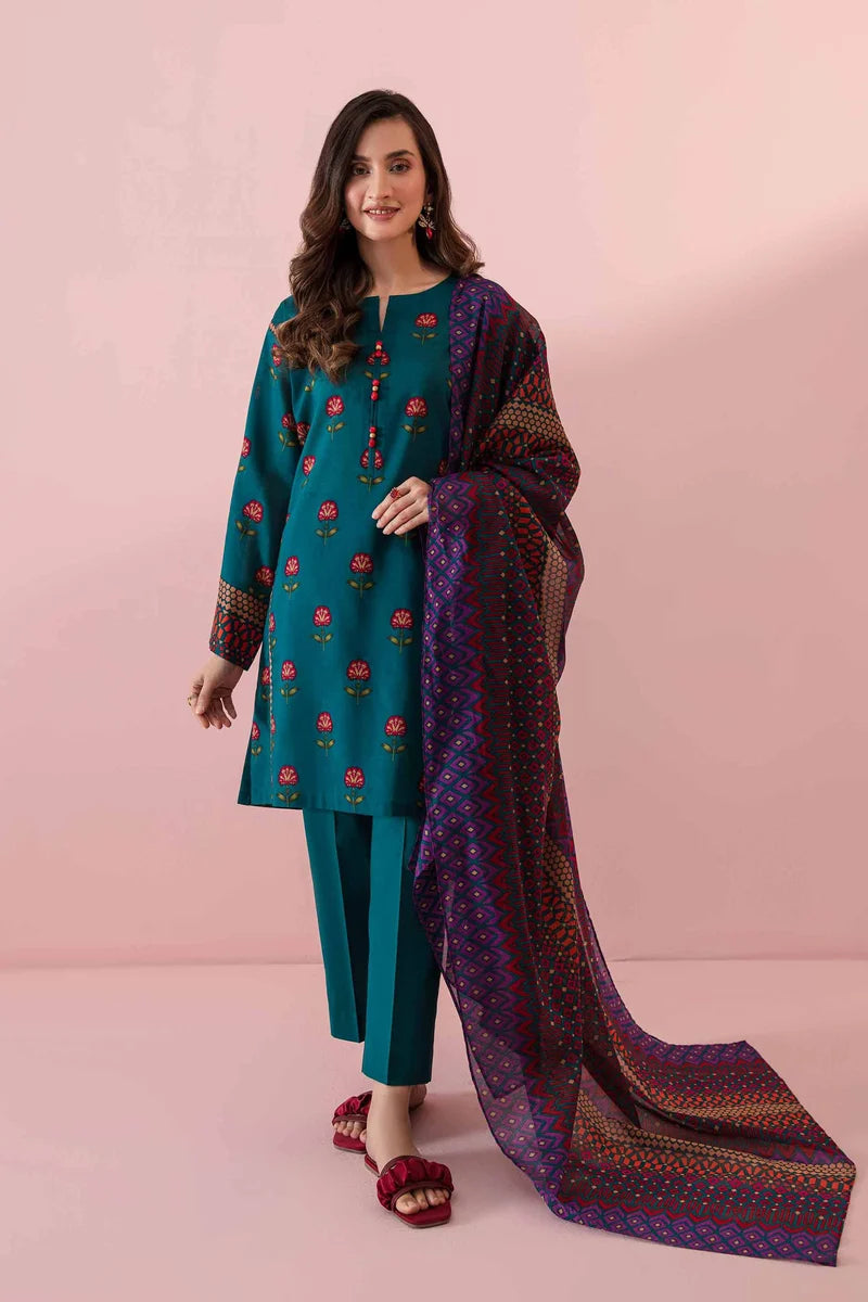 Nishat Embroidered Dhanak Three Piece D-671